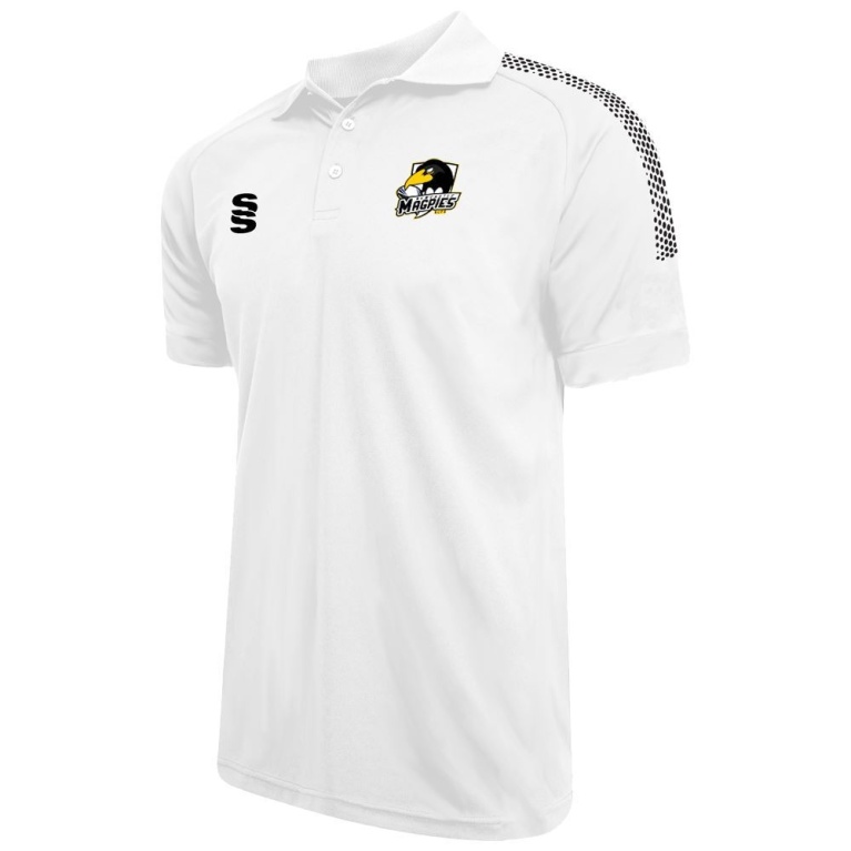 NEWCASTLE MAGPIES Women's Dual Solid Colour Polo : White